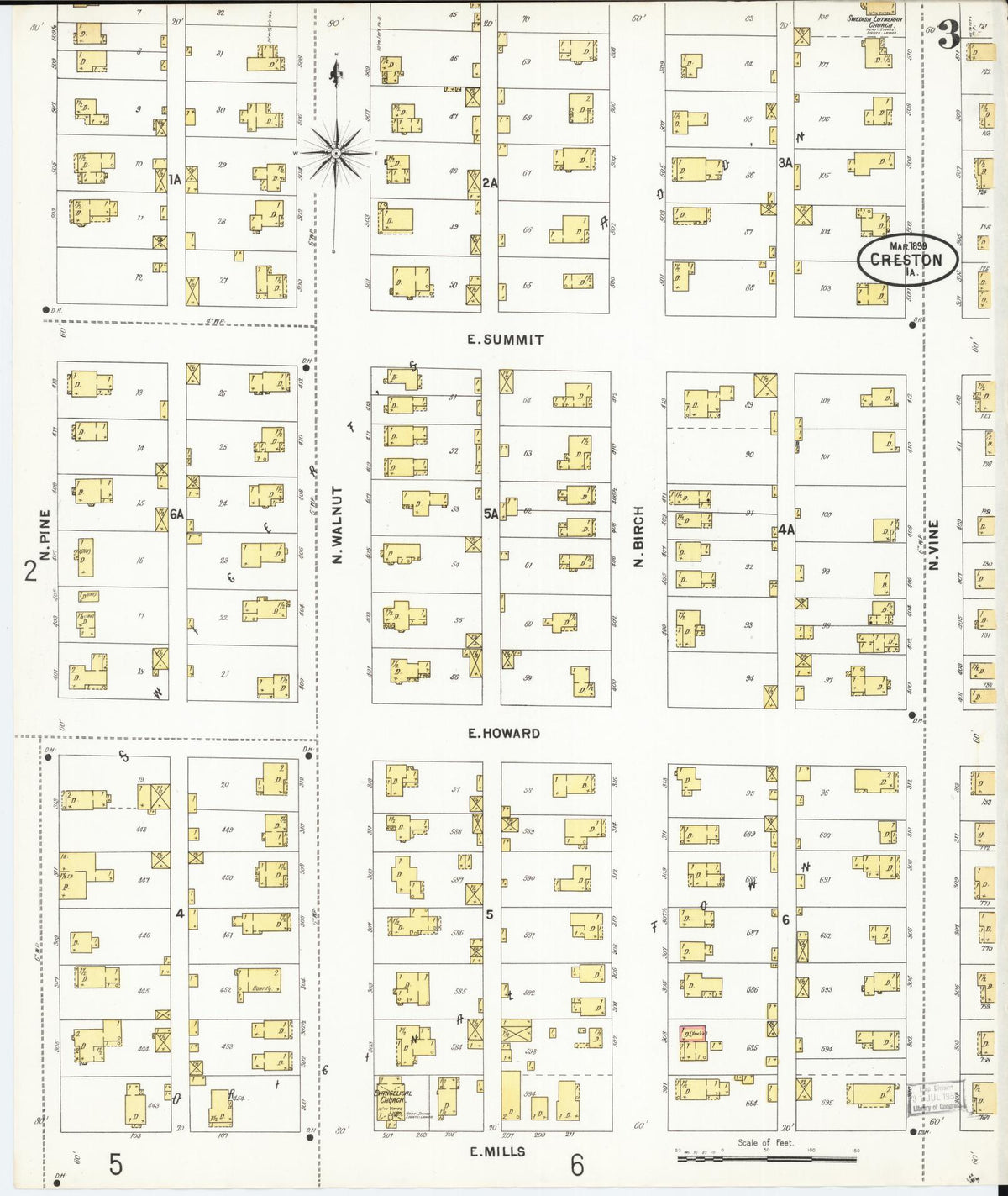 Sanborn Fire Insurance Map from Creston, Union County, Iowa (1899), Sheet #0003 - Historic Sanborn Fire Insurance Map Print
