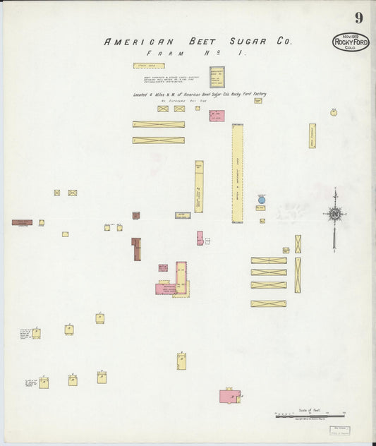 Sanborn Fire Insurance Map from Rocky Ford, Otero County, Colorado (1919), Sheet #0009 - Historic Sanborn Fire Insurance Map Print, vintage old map wall art, antique decor, genealogy gift, Colorado Colorado map