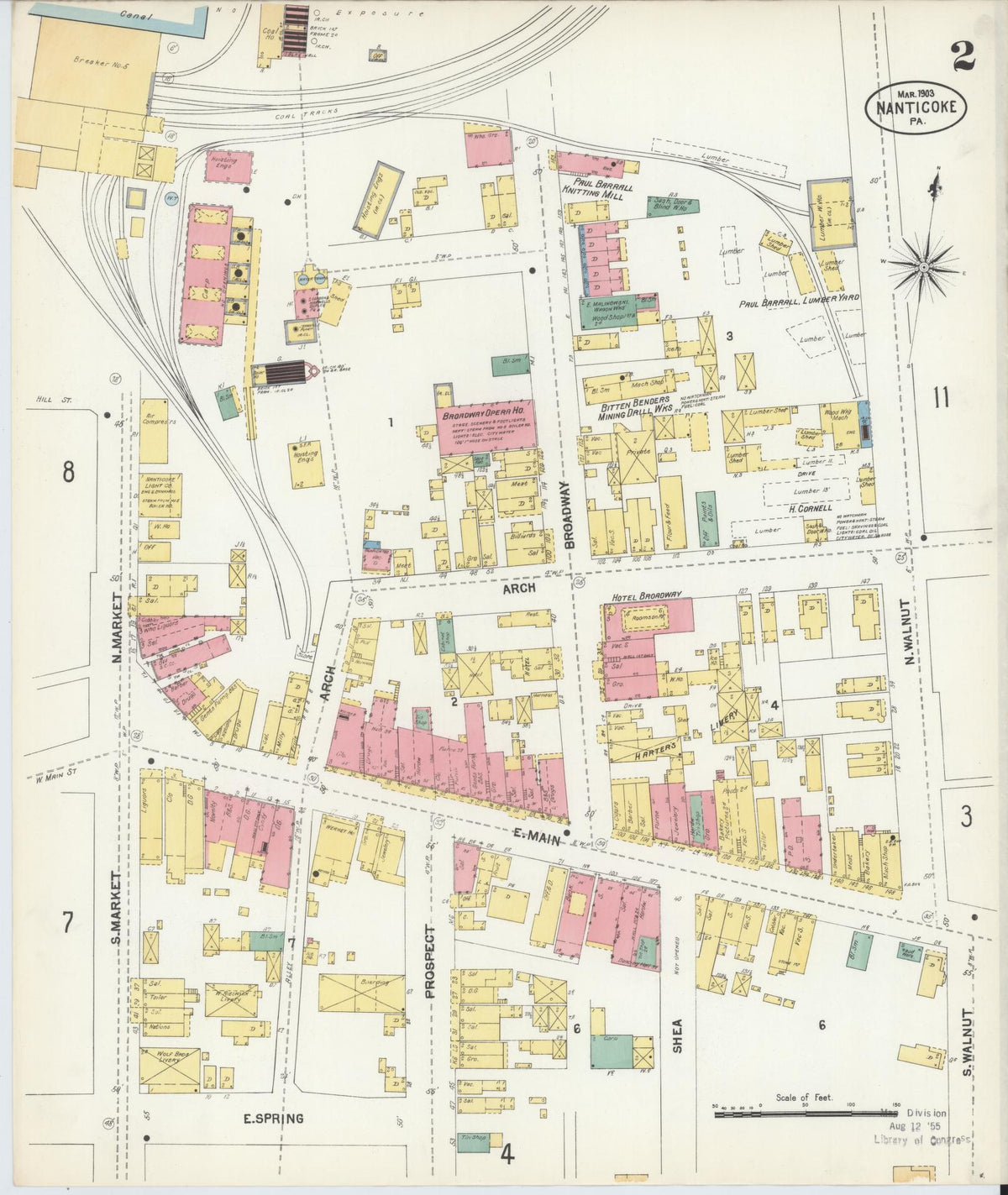 Sanborn Fire Insurance Map from Nanticoke, Luzerne County, Pennsylvania (1903), Sheet #0002 - Complete Map Set gallery image, historic Sanborn map, vintage wall art, Pennsylvania Pennsylvania