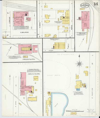 Sanborn Fire Insurance Map from Fostoria, Seneca, Hancock, And Wood Counties, Ohio (1901), Sheet #0014 - Historic Sanborn Fire Insurance Map Print, vintage old map wall art, antique decor, genealogy gift, Ohio Ohio map