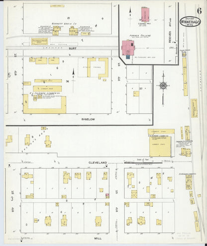 Sanborn Fire Insurance Map from Winnebago, Faribault County, Minnesota (1917), Sheet #0006 - Historic Sanborn Fire Insurance Map Print, vintage old map wall art, antique decor, genealogy gift, Minnesota Minnesota map