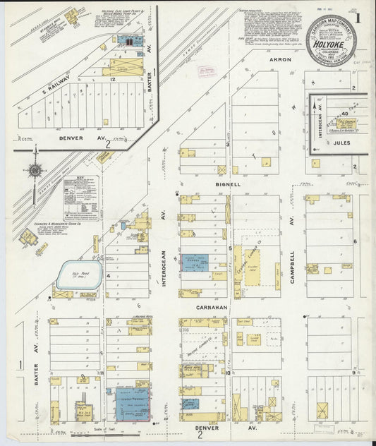 Sanborn Fire Insurance Map from Holyoke, Phillips County, Colorado. (1911) – Historic Sanborn Fire Insurance Map Print