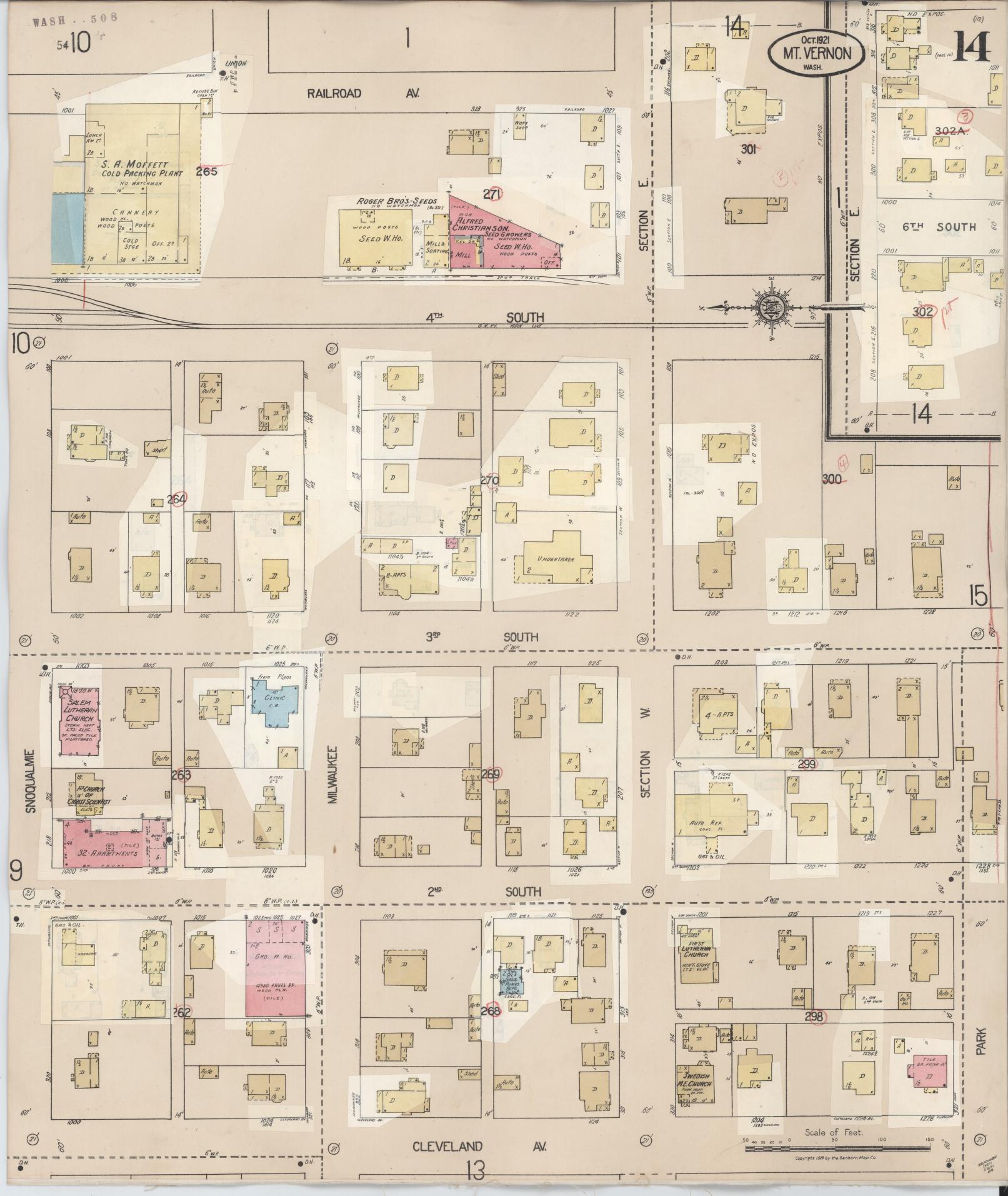 Sanborn Fire Insurance Map from Mount Vernon, Skagit County, Washington (1948), Sheet #0014 - Complete Map Set gallery image, historic Sanborn map, vintage wall art, Washington Washington