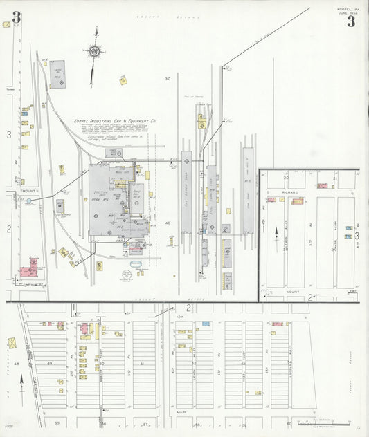 Sanborn Fire Insurance Map from Koppel, Beaver County, Pennsylvania (1934), Sheet #0003 - Historic Sanborn Fire Insurance Map Print, vintage old map wall art, antique decor, genealogy gift, Pennsylvania Pennsylvania map