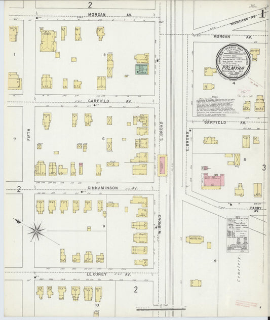 Sanborn Fire Insurance Map from Palmyra, Burlington County, New Jersey. (1896) – Historic Sanborn Fire Insurance Map Print