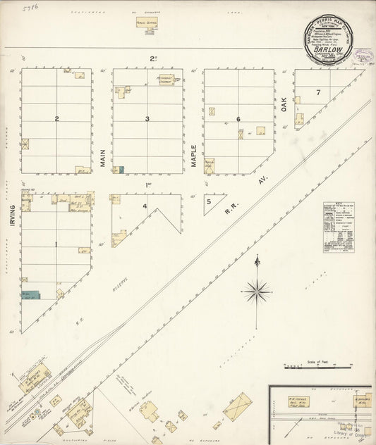 Sanborn Fire Insurance Map from Barlow, Clackamas County, Oregon (1893), Sheet #0001 - Historic Sanborn Fire Insurance Map Print, vintage old map wall art, antique decor, genealogy gift, Oregon Oregon map