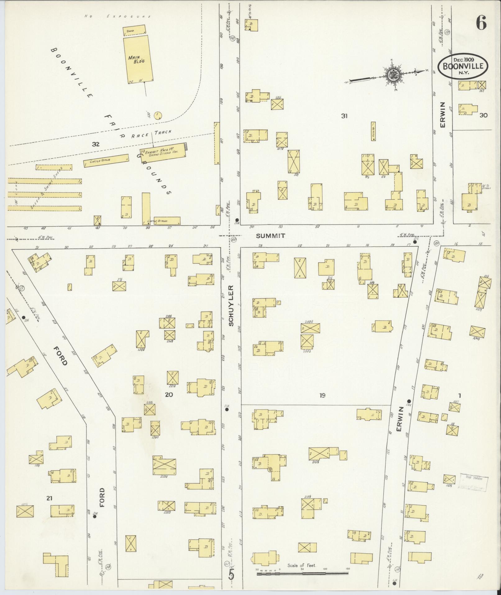 Sanborn Fire Insurance Map from Boonville, Oneida County, New York (1909), Sheet #0006 - Complete Map Set gallery image, historic Sanborn map, vintage wall art, New York New York