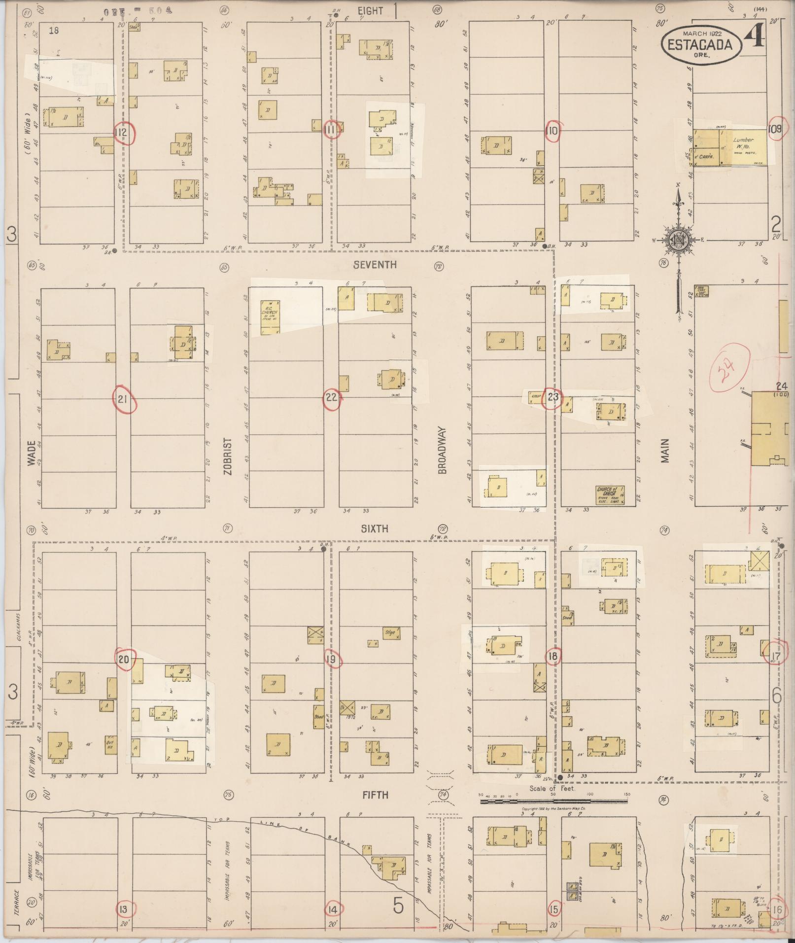 Sanborn Fire Insurance Map from Estacada, Clackamas County, Oregon (1931), Sheet #0004 - Complete Map Set gallery image, historic Sanborn map, vintage wall art, Oregon Oregon