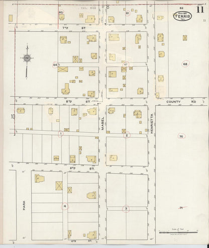 Sanborn Fire Insurance Map from Ferris, Ellis County, Texas (1941), Sheet #0011 - Historic Sanborn Fire Insurance Map Print, vintage old map wall art, antique decor, genealogy gift, Texas Texas map