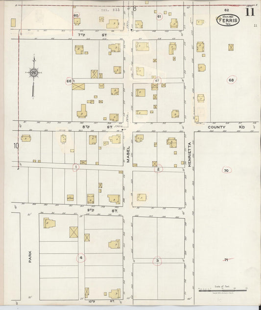 Sanborn Fire Insurance Map from Ferris, Ellis County, Texas (1941), Sheet #0011 - Historic Sanborn Fire Insurance Map Print, vintage old map wall art, antique decor, genealogy gift, Texas Texas map