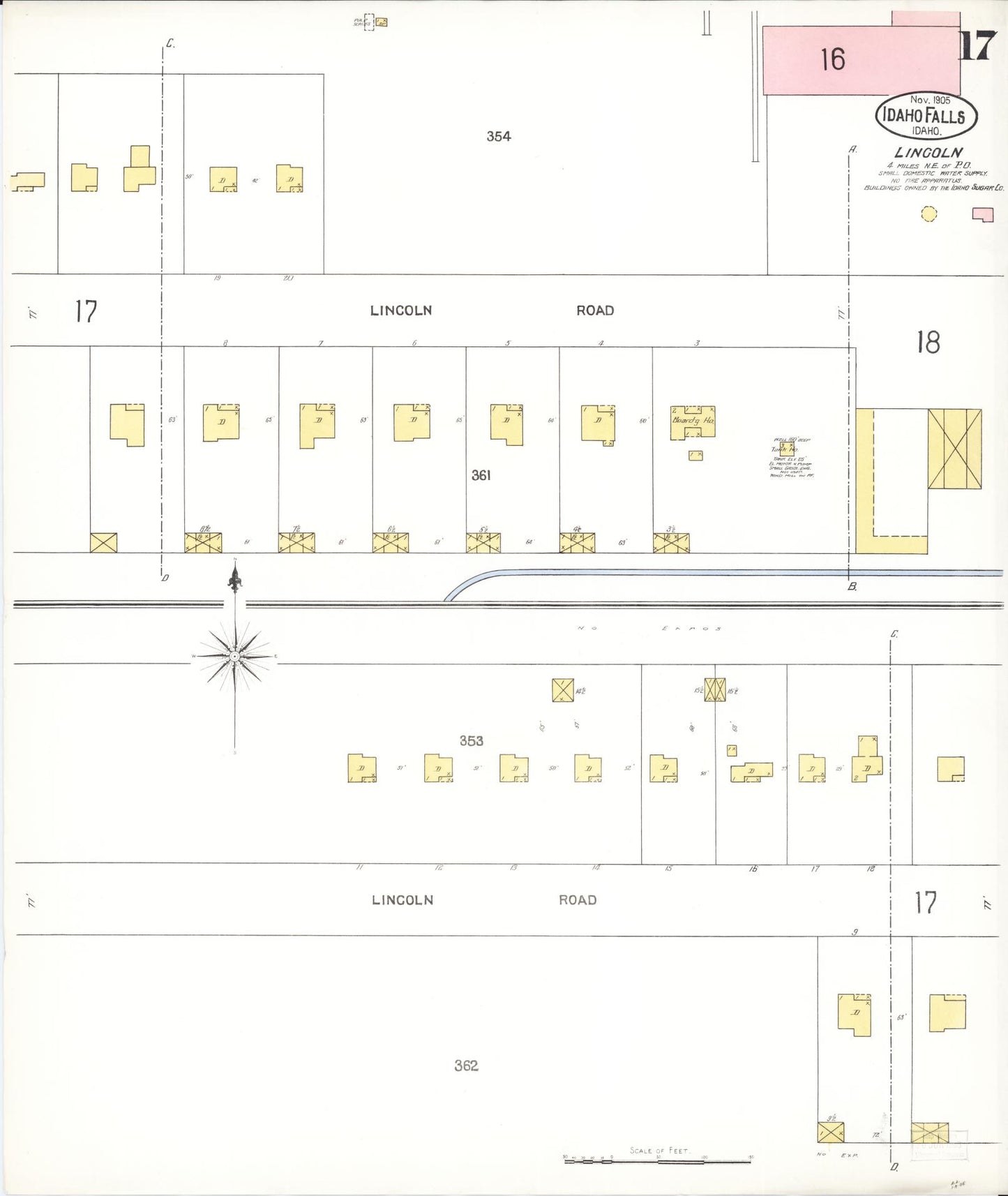 Sanborn Fire Insurance Map from Idaho Falls, Bonneville County, Idaho (1905), Sheet #0017 - Complete Map Set gallery image, historic Sanborn map, vintage wall art, Idaho Idaho