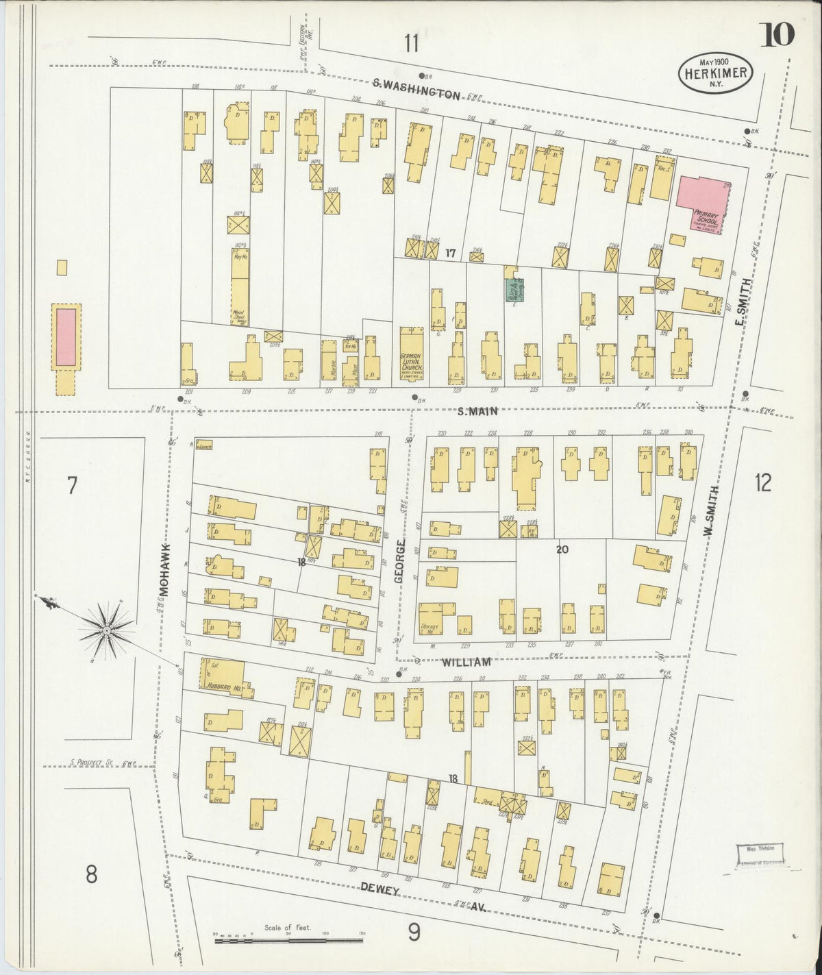 Sanborn Fire Insurance Map from Herkimer, Herkimer County, New York (1900), Sheet #0010 - Complete Map Set gallery image, historic Sanborn map, vintage wall art, New York New York
