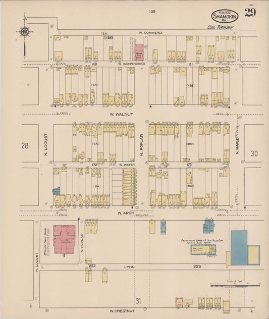 Sanborn Fire Insurance Map from Shamokin, Northumberland County, Pennsylvania (1922), Sheet #0029 - Historic Sanborn Fire Insurance Map Print, vintage old map wall art, antique decor, genealogy gift, Pennsylvania Pennsylvania map
