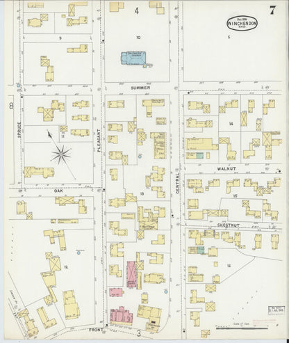 Sanborn Fire Insurance Map from Winchendon, Worcester County, Massachusetts (1896), Sheet #0007 - Complete Map Set gallery image, historic Sanborn map, vintage wall art, Massachusetts Massachusetts