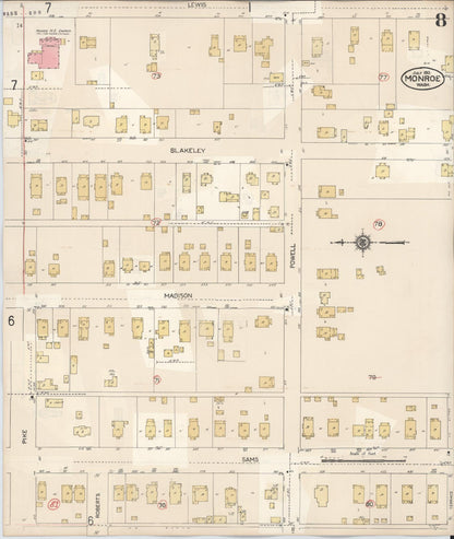 Sanborn Fire Insurance Map from Monroe, Snohomish County, Washington (1942), Sheet #0008 - Complete Map Set gallery image, historic Sanborn map, vintage wall art, Washington Washington