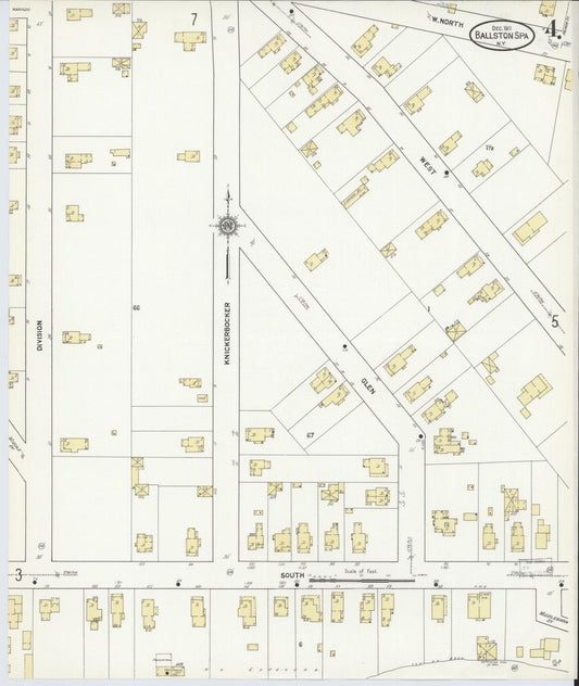 Sanborn Fire Insurance Map from Ballston Spa, Saratoga County, New York (1911), Sheet #0004 - Historic Sanborn Fire Insurance Map Print, vintage old map wall art, antique decor, genealogy gift, New York New York map