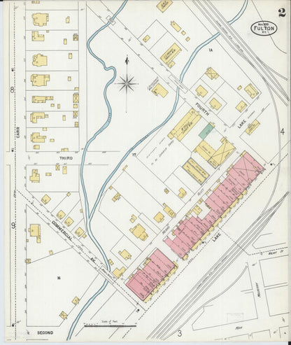 Sanborn Fire Insurance Map from Fulton, Fulton County, Kentucky (1899), Sheet #0002 - Complete Map Set gallery image, historic Sanborn map, vintage wall art, Tennessee Tennessee