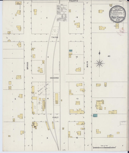 Sanborn Fire Insurance Map from Troy Center, Walworth County, Wisconsin (1894), Sheet #0001 - Historic Sanborn Fire Insurance Map Print, vintage old map wall art, antique decor, genealogy gift, Wisconsin Wisconsin map