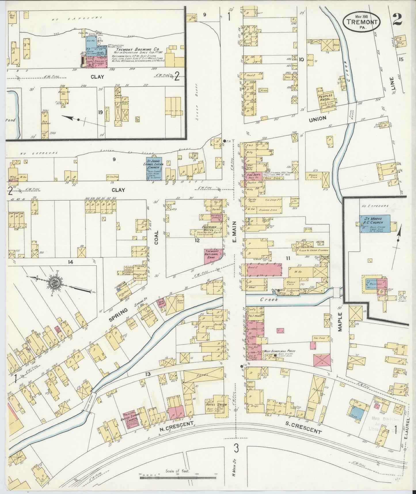 Sanborn Fire Insurance Map from Tremont, Schuylkill County, Pennsylvania (1911), Sheet #0002 - Complete Map Set gallery image, historic Sanborn map, vintage wall art, Pennsylvania Pennsylvania