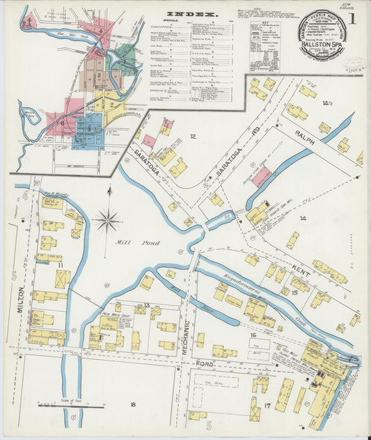 Sanborn Fire Insurance Map from Ballston Spa, Saratoga County, New York. (1892) – Historic Sanborn Fire Insurance Map Print