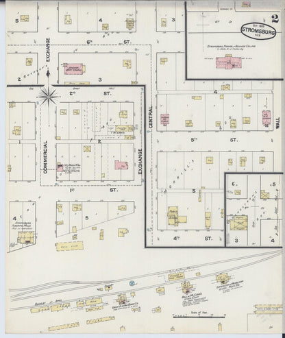 Sanborn Fire Insurance Map from Stromsburg, Polk County, Nebraska (1889), Sheet #0002 - Complete Map Set gallery image, historic Sanborn map, vintage wall art, Nebraska Nebraska