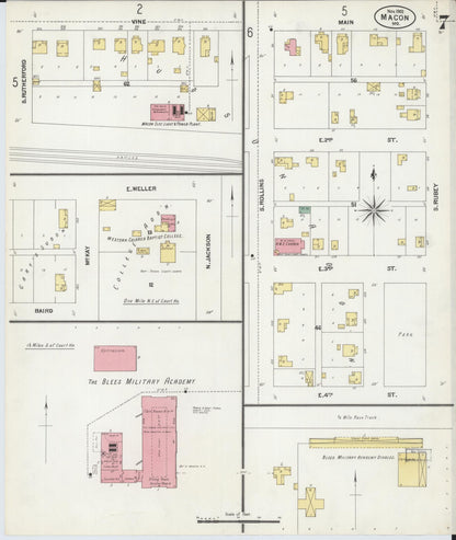 Sanborn Fire Insurance Map from Macon, Macon County, Missouri (1902), Sheet #0007 - Historic Sanborn Fire Insurance Map Print, vintage old map wall art, antique decor, genealogy gift, Missouri Missouri map