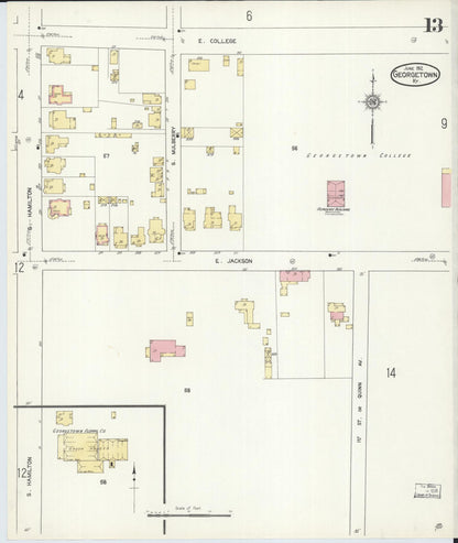 Sanborn Fire Insurance Map from Georgetown, Scott County, Kentucky (1912), Sheet #0013 - Complete Map Set gallery image, historic Sanborn map, vintage wall art, Kentucky Kentucky