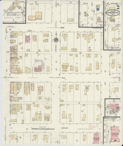 Sanborn Fire Insurance Map from Farmington, Dakota County, Minnesota (1917), Sheet #0002 - Complete Map Set gallery image, historic Sanborn map, vintage wall art, Minnesota Minnesota