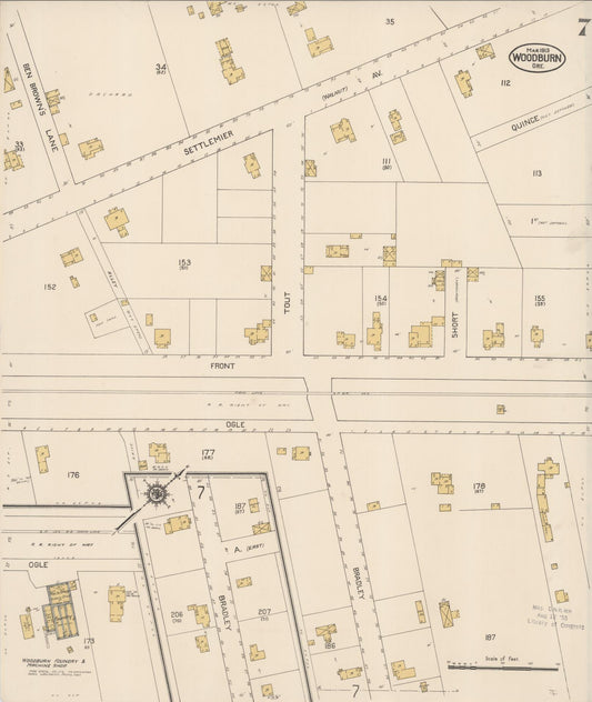 Sanborn Fire Insurance Map from Woodburn, Marion County, Oregon (1913), Sheet #0007 - Historic Sanborn Fire Insurance Map Print, vintage old map wall art, antique decor, genealogy gift, Oregon Oregon map