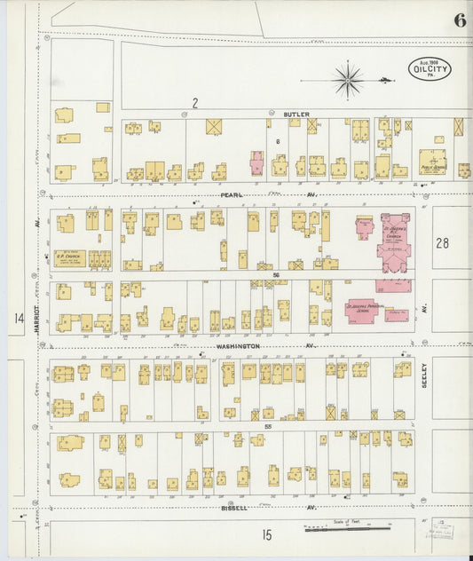 Sanborn Fire Insurance Map from Oil City, Venango County, Pennsylvania (1906), Sheet #0006 - Historic Sanborn Fire Insurance Map Print, vintage old map wall art, antique decor, genealogy gift, Pennsylvania Pennsylvania map