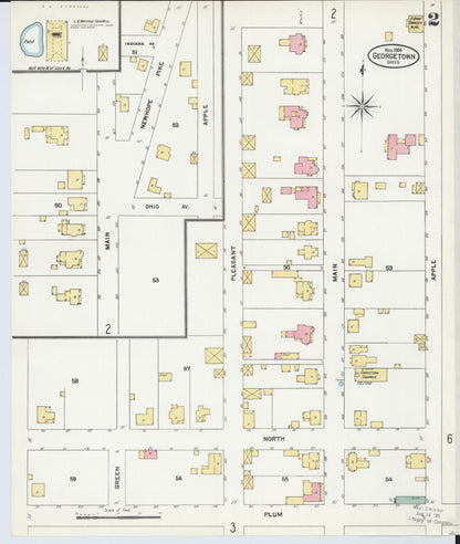 Sanborn Fire Insurance Map from Georgetown, Brown County, Ohio (1904), Sheet #0002 - Complete Map Set gallery image, historic Sanborn map, vintage wall art, Ohio Ohio