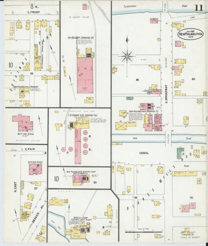 Sanborn Fire Insurance Map from New Philadelphia, Tuscarawas County, Ohio (1901), Sheet #0011 - Complete Map Set gallery image, historic Sanborn map, vintage wall art, Ohio Ohio