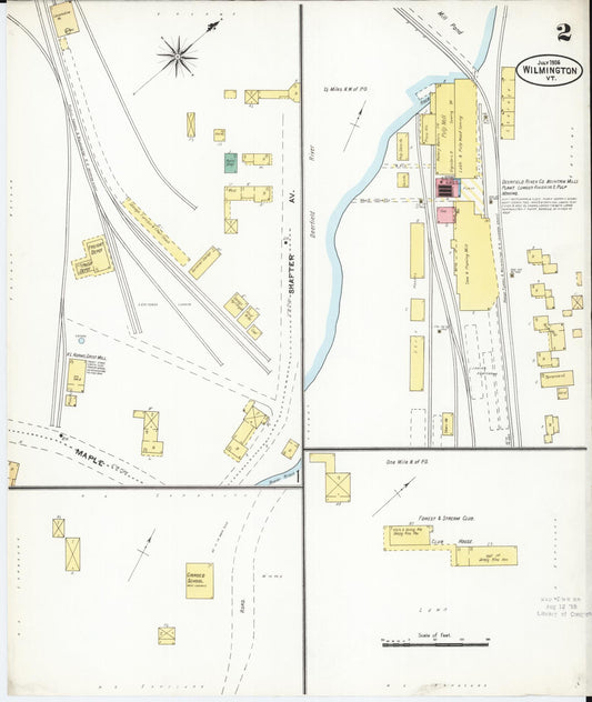 Sanborn Fire Insurance Map from Wilmington, Windham County, Vermont (1906), Sheet #0002 - Historic Sanborn Fire Insurance Map Print, vintage old map wall art, antique decor, genealogy gift, Vermont Vermont map
