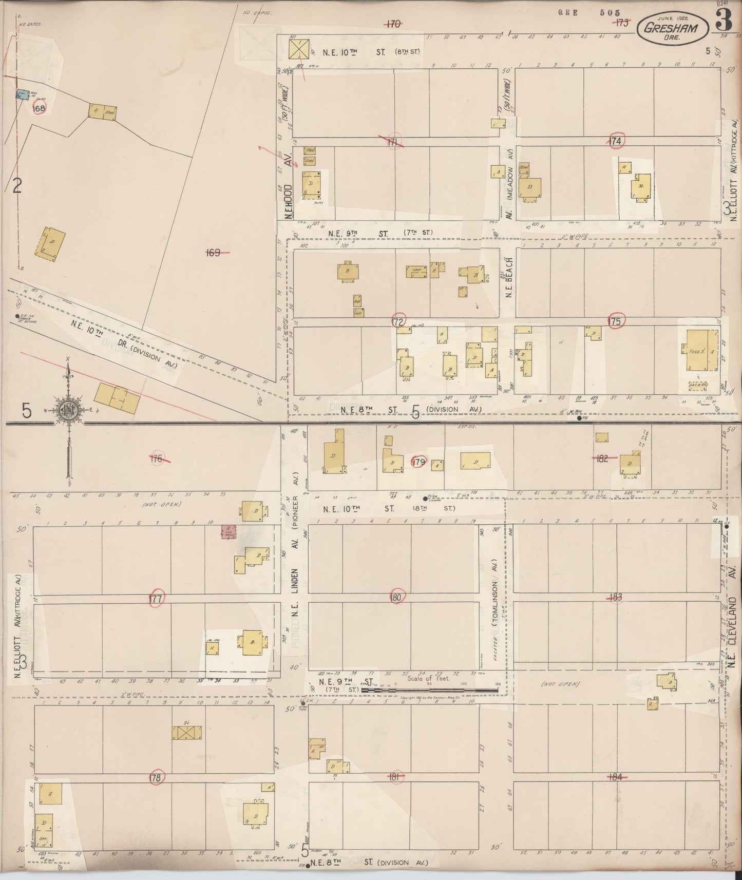 Sanborn Fire Insurance Map from Gresham, Multnomah County, Oregon (1941), Sheet #0003 - Complete Map Set gallery image, historic Sanborn map, vintage wall art, Oregon Oregon