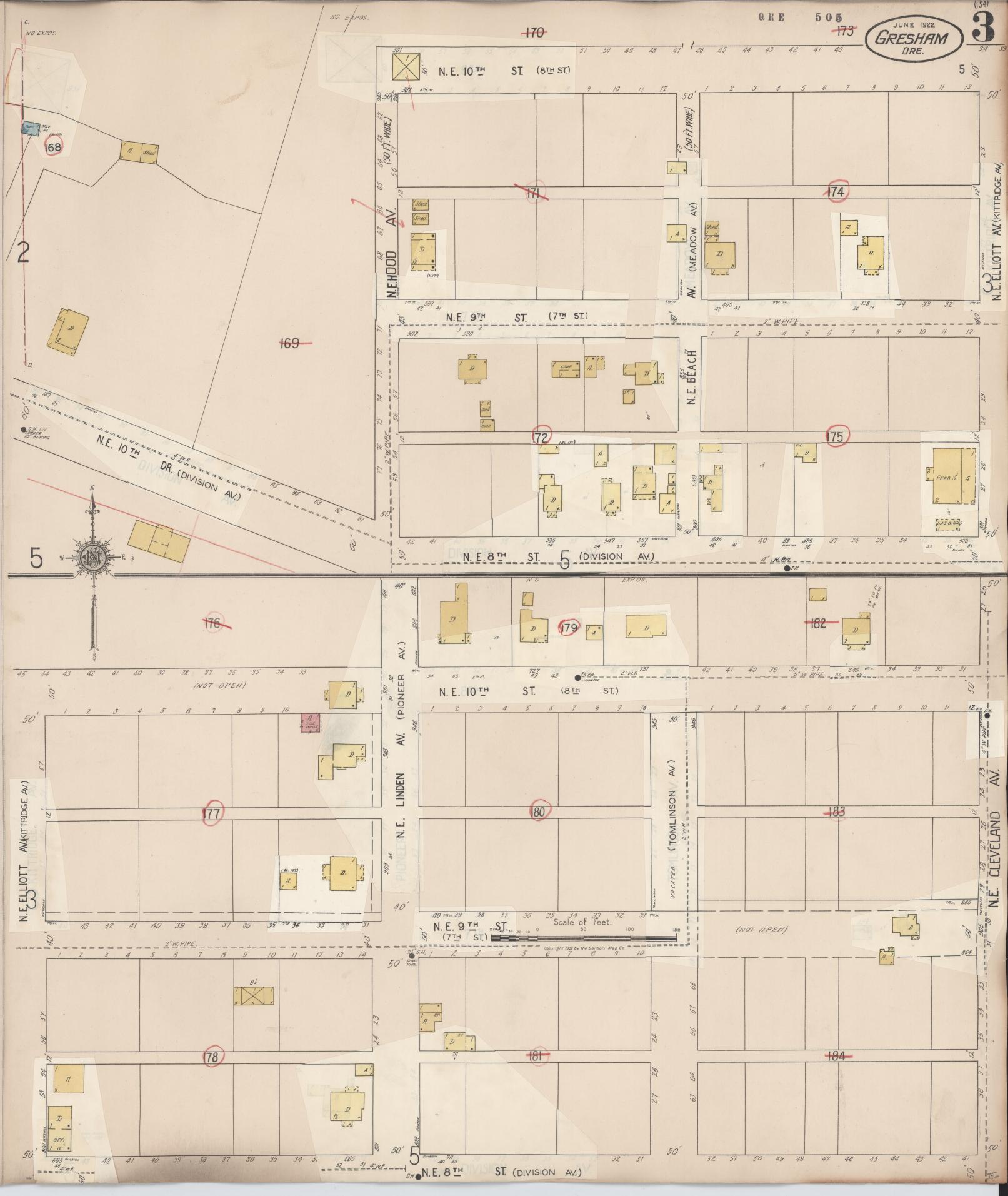 Sanborn Fire Insurance Map from Gresham, Multnomah County, Oregon (1941), Sheet #0003 - Complete Map Set gallery image, historic Sanborn map, vintage wall art, Oregon Oregon