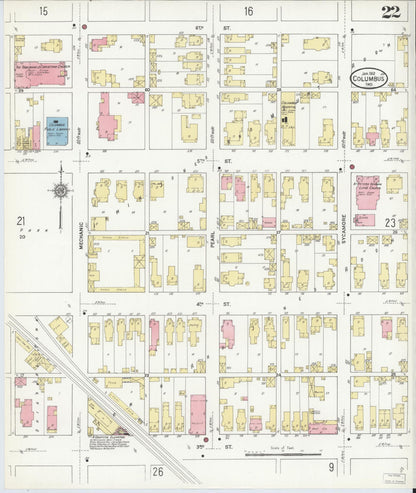 Sanborn Fire Insurance Map from Columbus, Bartholomew County, Indiana (1912), Sheet #0022 - Complete Map Set gallery image, historic Sanborn map, vintage wall art, Indiana Indiana