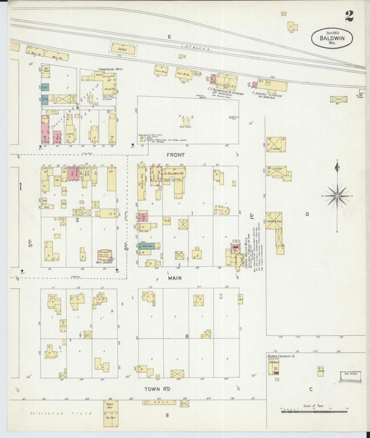 Sanborn Fire Insurance Map from Baldwin, St. Croix County, Wisconsin (1902), Sheet #0002 - Complete Map Set gallery image, historic Sanborn map, vintage wall art, Wisconsin Wisconsin