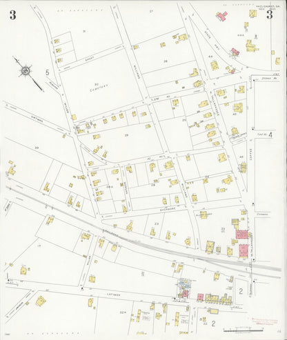 Sanborn Fire Insurance Map from Hazlehurst, Jeff Davis County, Georgia (1935), Sheet #0003 - Complete Map Set gallery image, historic Sanborn map, vintage wall art, Georgia Georgia
