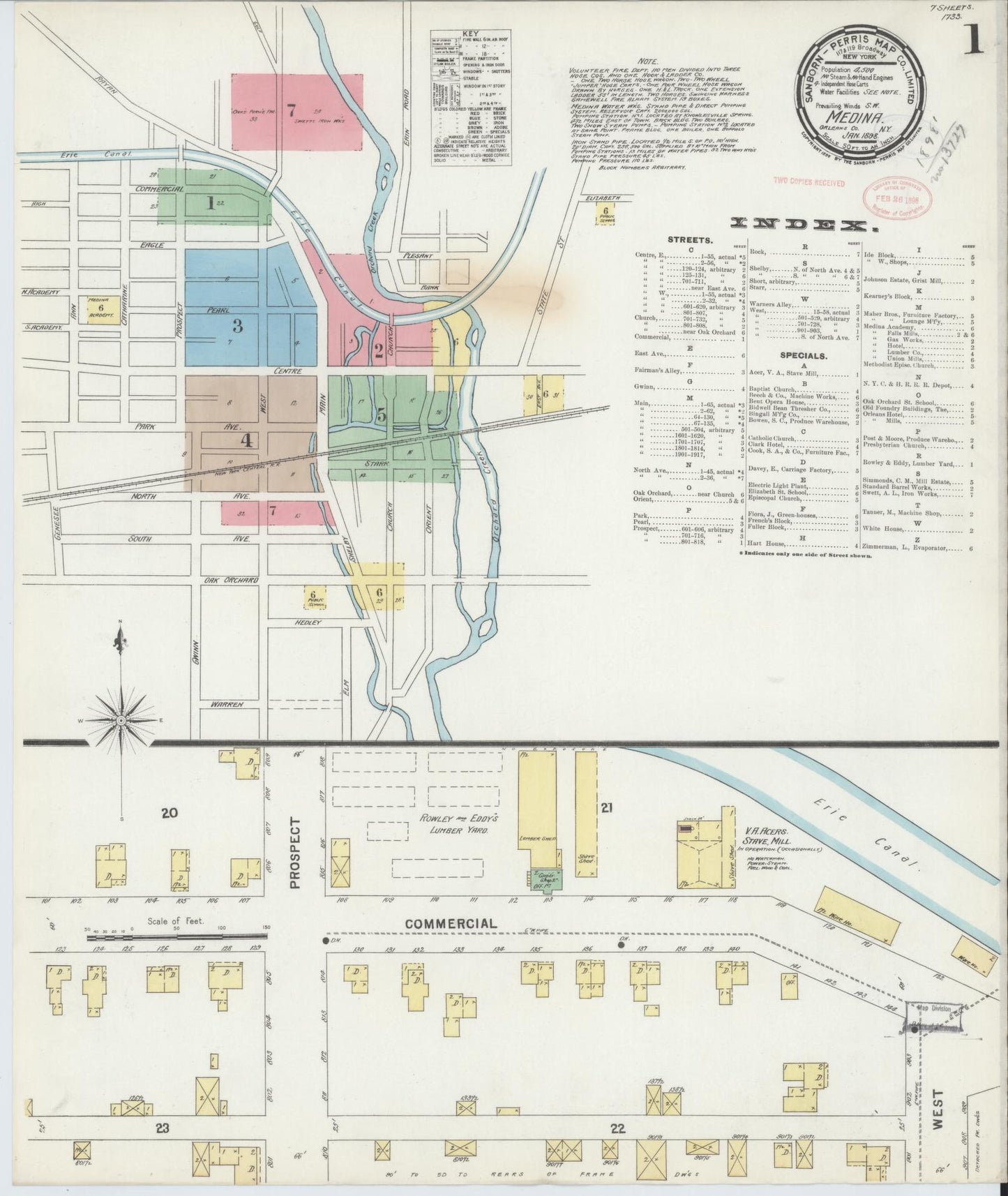 Sanborn Fire Insurance Map from Medina, Orleans County, New York. (1898) – Historic Sanborn Fire Insurance Map Print