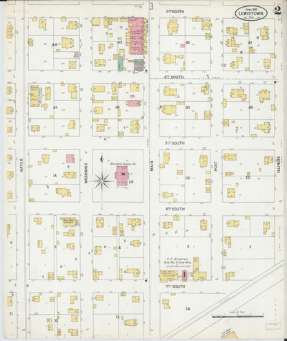 Sanborn Fire Insurance Map from Lewistown, Fulton County, Illinois (1899), Sheet #0002 - Complete Map Set gallery image, historic Sanborn map, vintage wall art, Illinois Illinois