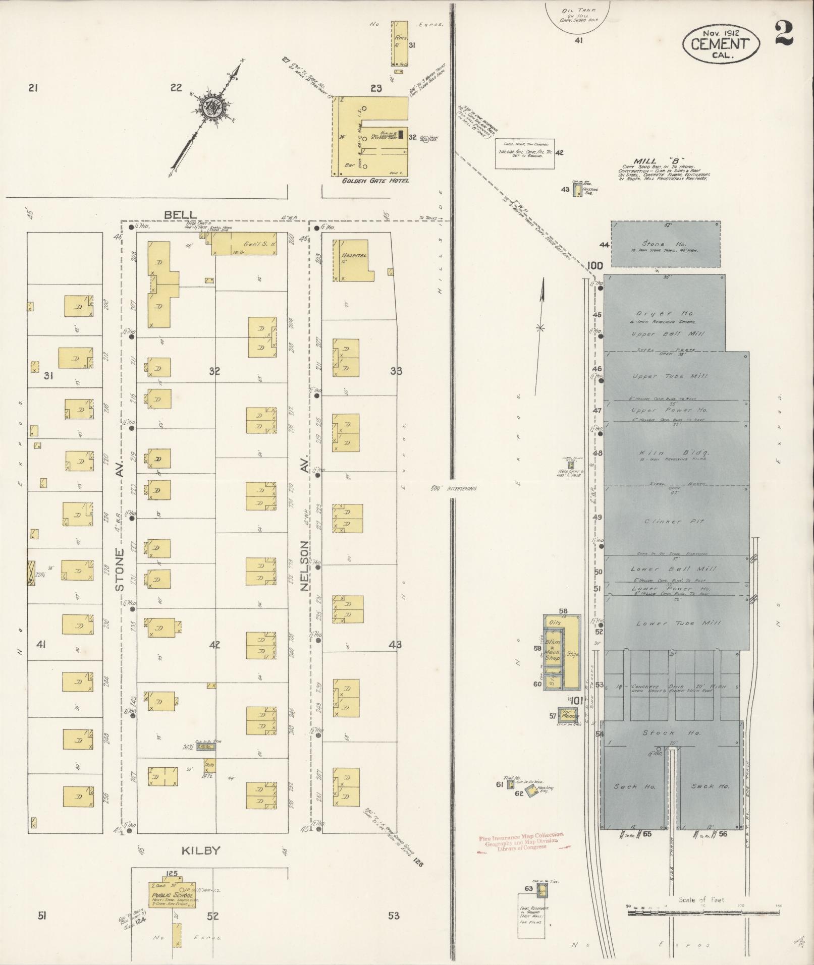 Sanborn Fire Insurance Map from Cement, Solano County, California (1912), Sheet #0002 - Historic Sanborn Fire Insurance Map Print, vintage old map wall art, antique decor, genealogy gift, California California map