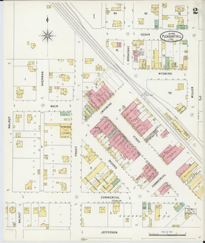 Sanborn Fire Insurance Map from Pleasant Hill, Cass County, Missouri (1898), Sheet #0002 - Complete Map Set gallery image, historic Sanborn map, vintage wall art, Missouri Missouri