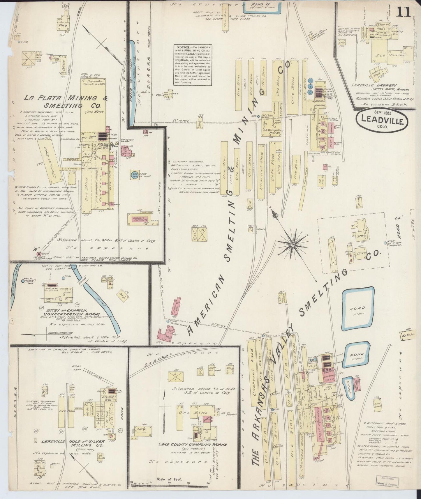 Sanborn Fire Insurance Map from Leadville, Lake County, Colorado (1883), Sheet #0011 - Historic Sanborn Fire Insurance Map Print, vintage old map wall art, antique decor, genealogy gift, Colorado Colorado map