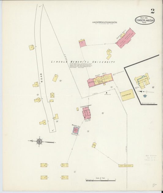 Sanborn Fire Insurance Map from Cumberland Gap, Claiborne County, Tennessee (1913), Sheet #0002 - Historic Sanborn Fire Insurance Map Print, vintage old map wall art, antique decor, genealogy gift, Tennessee Tennessee map