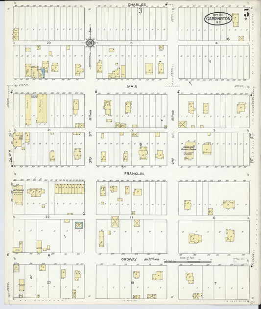 Sanborn Fire Insurance Map from Carrington, Foster County, North Dakota (1914), Sheet #0005 - Historic Sanborn Fire Insurance Map Print, vintage old map wall art, antique decor, genealogy gift, North Dakota North Dakota map