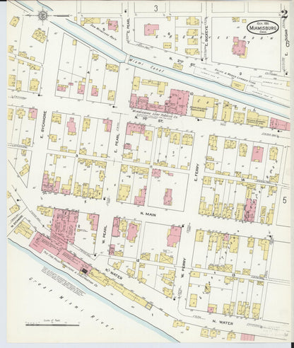 Sanborn Fire Insurance Map from Miamisburg, Montgomery County, Ohio (1911), Sheet #0002 - Historic Sanborn Fire Insurance Map Print, vintage old map wall art, antique decor, genealogy gift, Ohio Ohio map