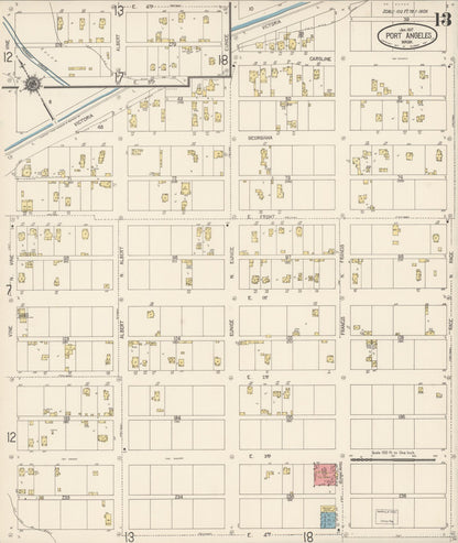 Sanborn Fire Insurance Map from Port Angeles, Clallam County, Washington (1917), Sheet #0013 - Complete Map Set gallery image, historic Sanborn map, vintage wall art, Washington Washington