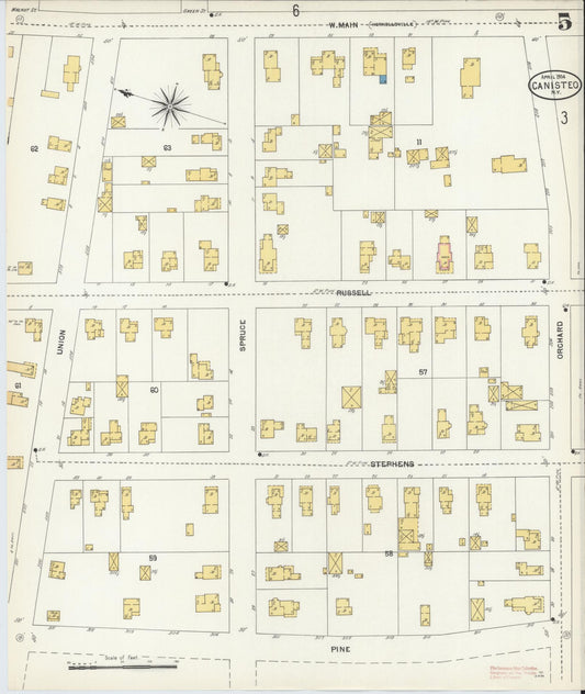 Sanborn Fire Insurance Map from Canisteo, Steuben County, New York (1904), Sheet #0005 - Historic Sanborn Fire Insurance Map Print, vintage old map wall art, antique decor, genealogy gift, New York New York map