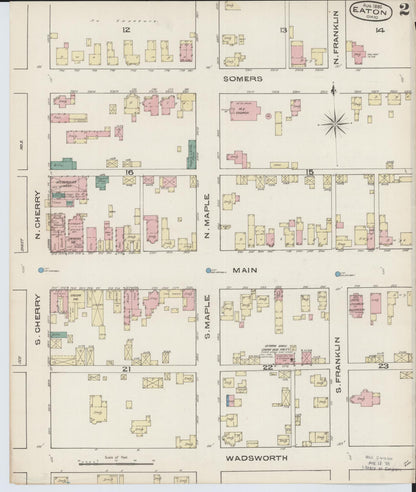 Sanborn Fire Insurance Map from Eaton, Preble County, Ohio (1885), Sheet #0002 - Complete Map Set gallery image, historic Sanborn map, vintage wall art, Ohio Ohio