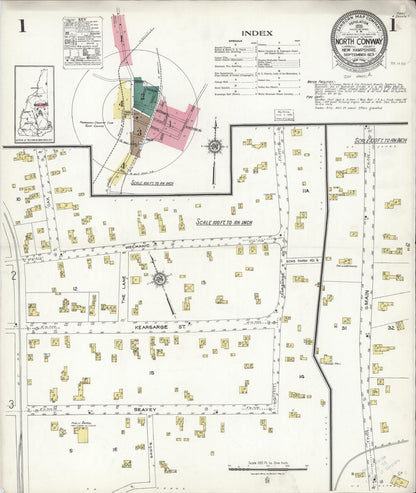 Sanborn Fire Insurance Map from North Conway, Carroll County, New Hampshire (1923), Sheet #0001 - Complete Map Set gallery image, historic Sanborn map, vintage wall art, New Hampshire New Hampshire